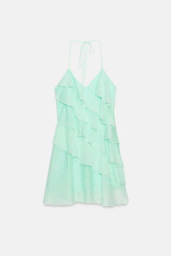 RUFFLED MINI DRESS | Zara UK