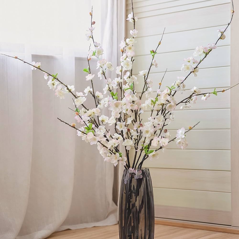 Cherry Blossom Flowers, Artificial Cherry Blossom Branches, 47 Inches Long Stems Faux Flowers Bou... | Amazon (US)