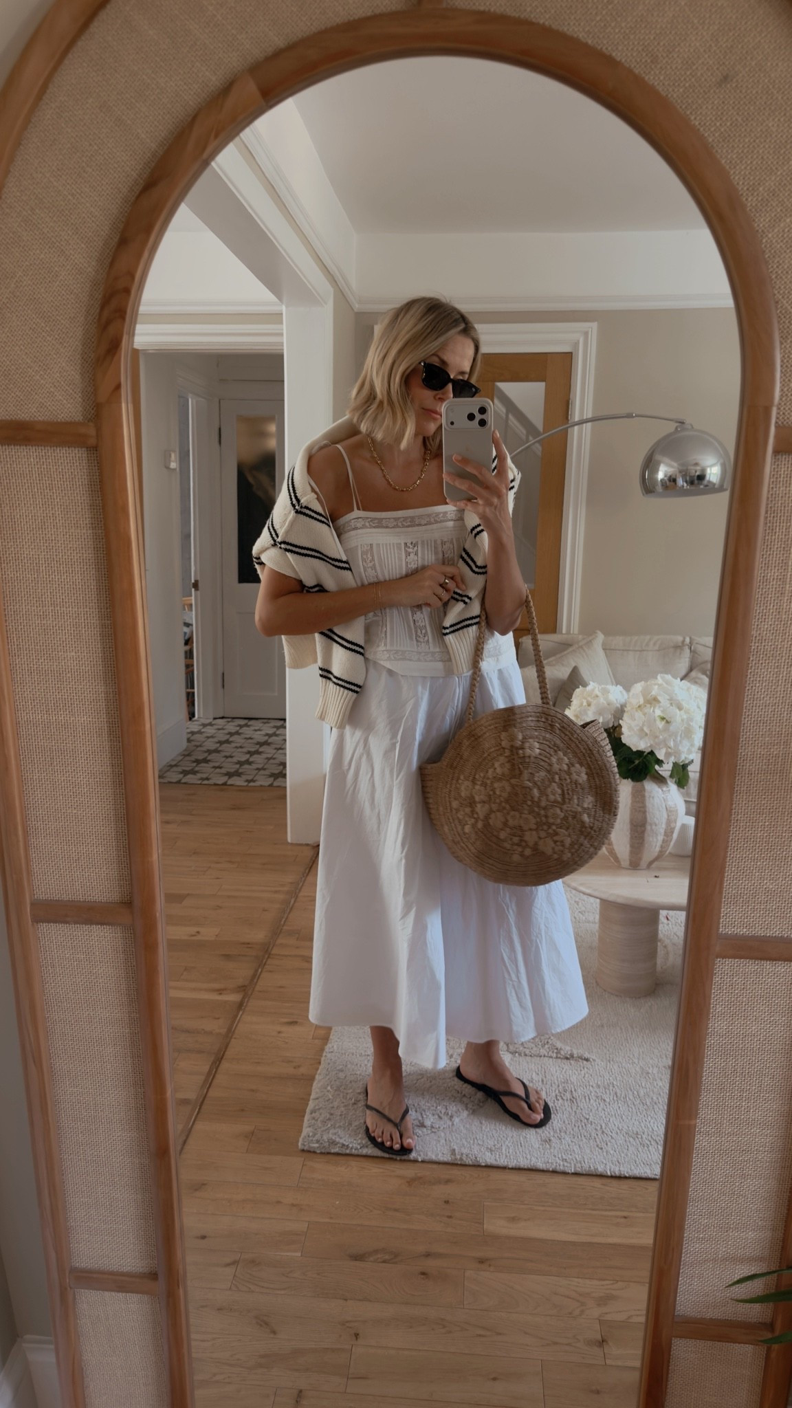 Summer outfit, euro summer outfit, pretty white top, white maxi skirt, basket bag

#LTKuk #LTKspring #LTKsummer