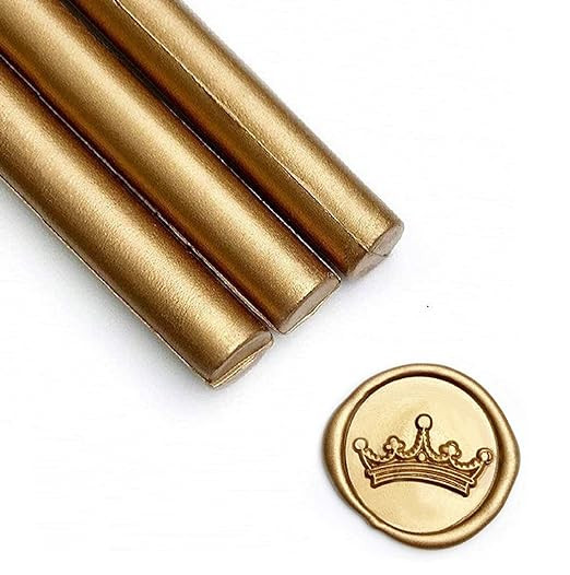 UNIQOOO Mailable Glue Gun Sealing Wax Sticks for Wax Seal Stamp - Metallic Antique Gold, Great fo... | Amazon (US)
