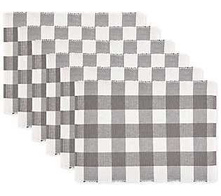 Design Imports Set of 6 Buffalo Check 13"" x 19"" Placemats | QVC