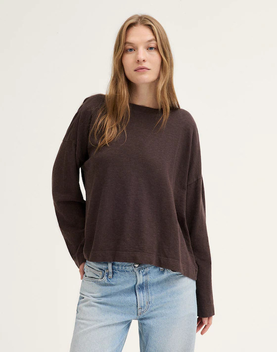 Easy Crewneck Long-Sleeve Tee in Sunday Slub | Madewell