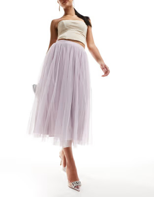 Beauut tulle midi skirt in lilac | ASOS (Global)