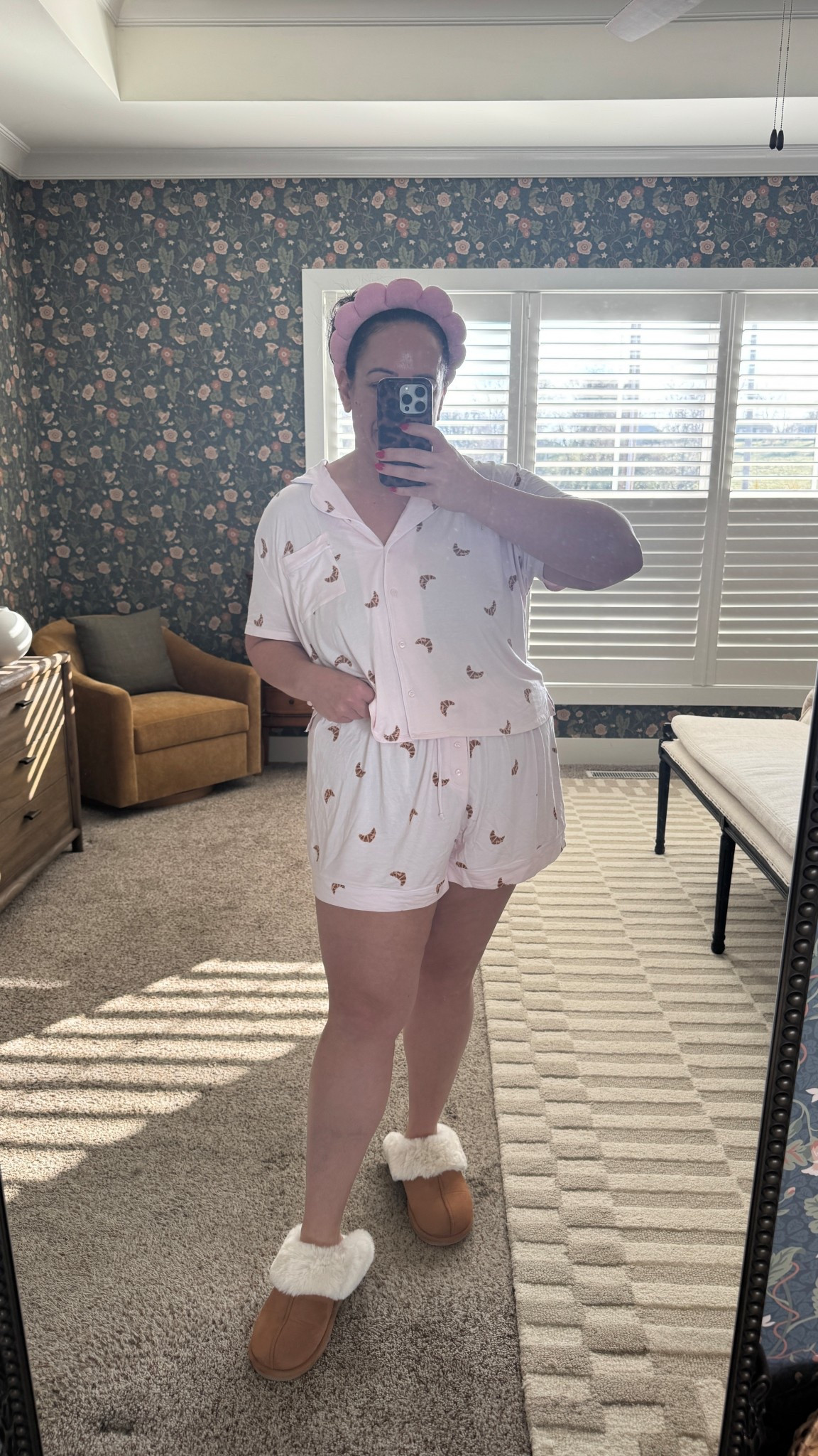 Aerie pajama set with croissants! Wearing size XL! 

#LTKGiftGuide #LTKMidsize #LTKHoliday