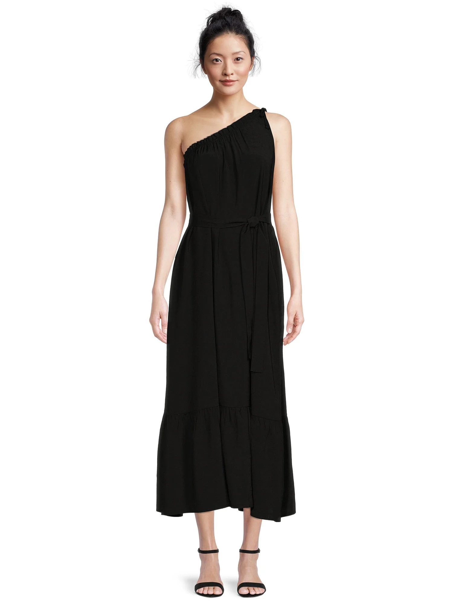 Time and Tru Women's One Shoulder Maxi Dress | Walmart (US)