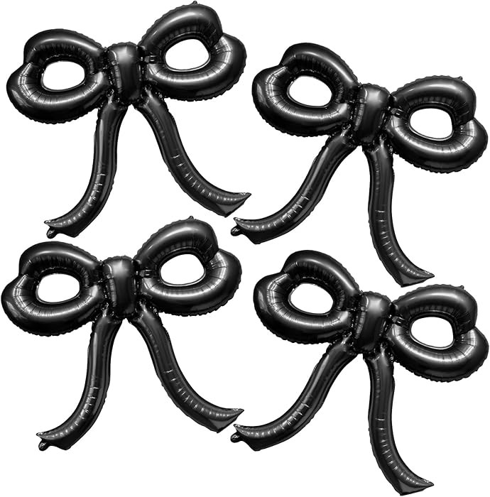 4 Pcs Bow Birthday Decorations Black Bow Balloons Bow Party Decorations Giant Foil Balloon for Gi... | Amazon (US)