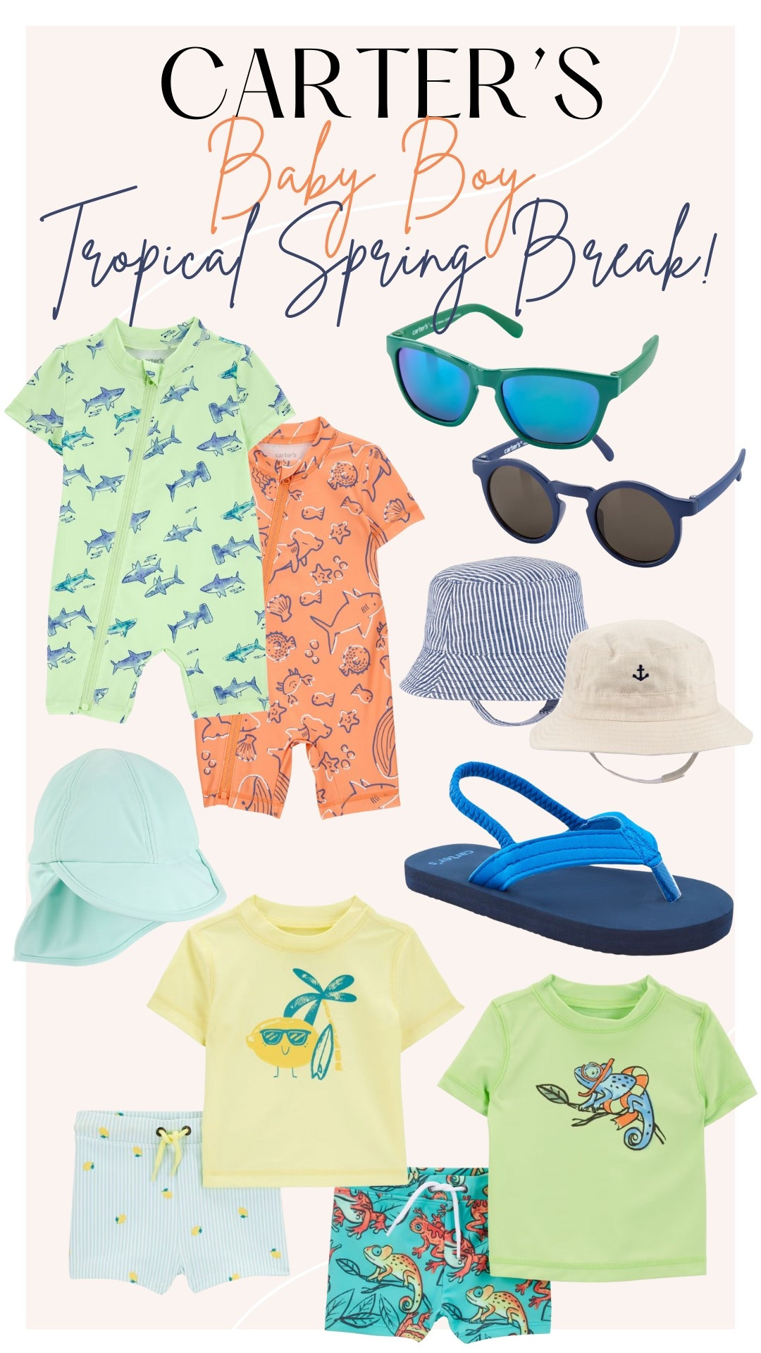 Bright and colorful tropical-inspired baby boy’s swimwear for Spring Break/vacation season! ☀️ Currently on sale at Carter’s!

I always prefer the bright, highlighter colors for any kids who will be in or near the water/pool as an extra precaution 💚🌊 which can be hard to find in boy’s swimwear, so I’ve linked the brightest styles I could find!

#LTKBaby #LTKFamily #LTKKids