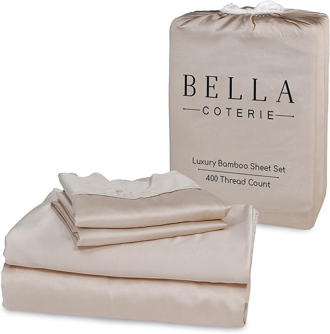 Bella Coterie Luxury Queen Bamboo Sheet Set | Organically Grown | Ultra Soft | Cooling for Hot Sl... | Amazon (US)