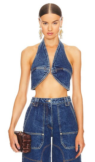 Diem Crop Top in Indigo | Revolve Clothing (Global)