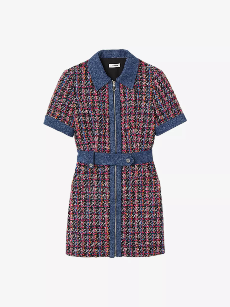 Tweed-knitted woven mini dress | Selfridges