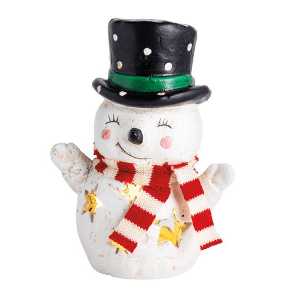 Small Mache Snowman Luminarie | Mud Pie