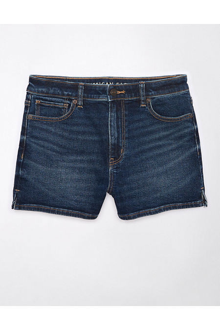 AE Stretch Denim Mom Short Women's Dark Indigo Wash 000 | American Eagle Outfitters (US & CA)