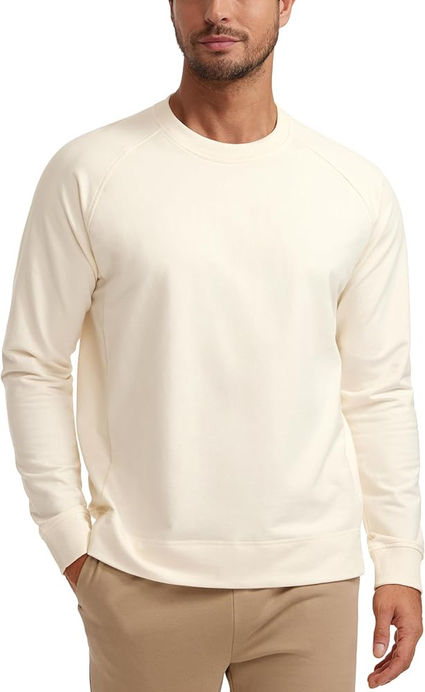 CRZ YOGA Mens Crewneck Sweatshirts French Terry Athletic Workout Sweat Shirts Casual Pullover Top... | Amazon (US)