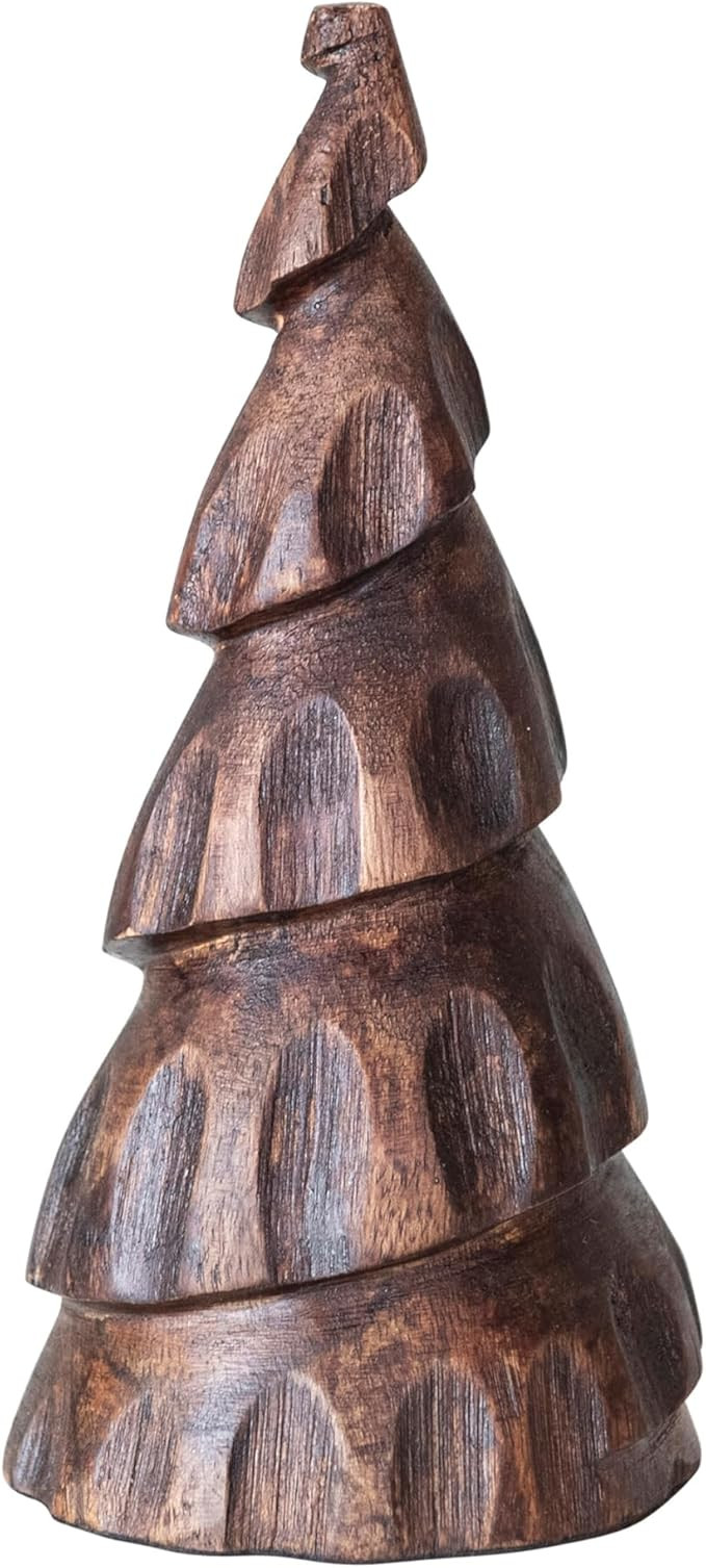 Creative Co-Op Burnt Carved Mango Wood Tree, Brown | Amazon (US)