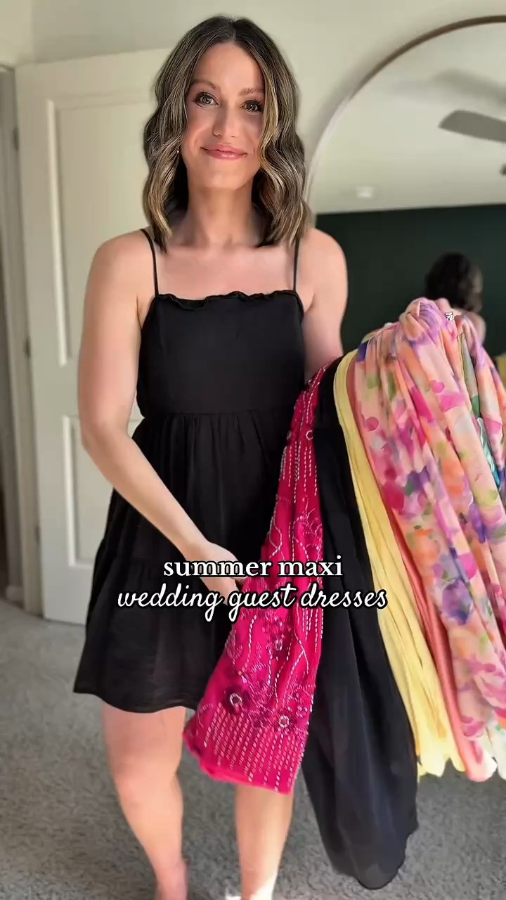 6 summer maxi wedding guest dresses! bright, fun, and not too hot. 

Wearing a size small in all. Coral is snug, and yellow is a bit loose. Wouldn't size up or down in either, though. 

The beading on the pink dress is unreal and could totally pass as a high end prom or formal dress! Especially for $40.... are we kidding?!
 

 #LTKSeasonal #LTKFindsUnder50 #LTKWedding