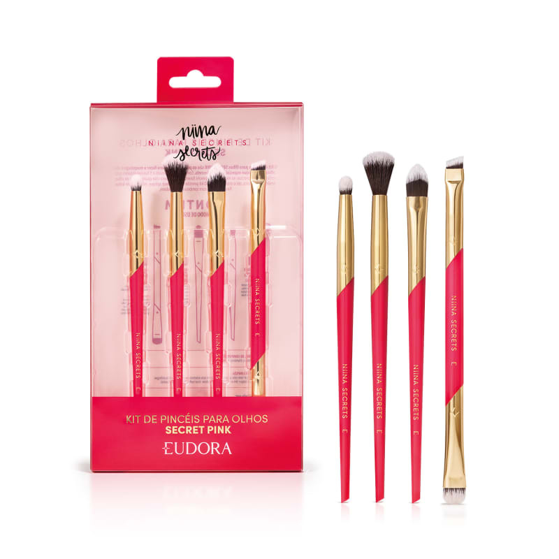 Kit Pincéis para Olhos Secret Pink Niina Secrets | Eudora | Eudora (BR)
