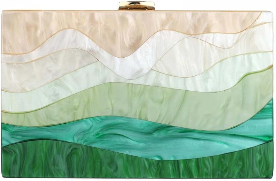 Acrylic Purses and Handbags for Women Multicolor Perspex Geometric Patterns Box Clutch Banquet Ev... | Amazon (US)