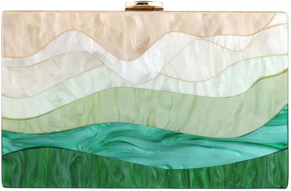 Acrylic Purses and Handbags for Women Multicolor Perspex Geometric Patterns Box Clutch Banquet Ev... | Amazon (US)