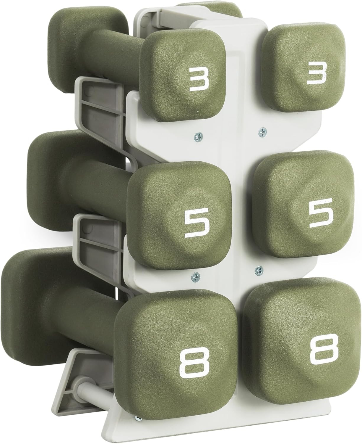 Tone Fitness Neoprene Dumbbell Set with Storage Rack – Non-Slip, Anti-Roll Hand Weights for Home Gym Workouts | 20 lb, 32 lb, 50 lb, 60 lb & 100 lb Options | Amazon (US)