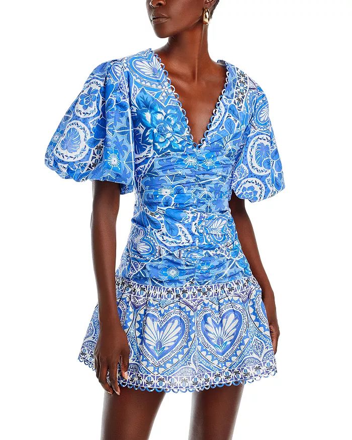 FARM Rio Tile Dream Puff Sleeve Mini Dress Women - Bloomingdale's | Bloomingdale's (US)