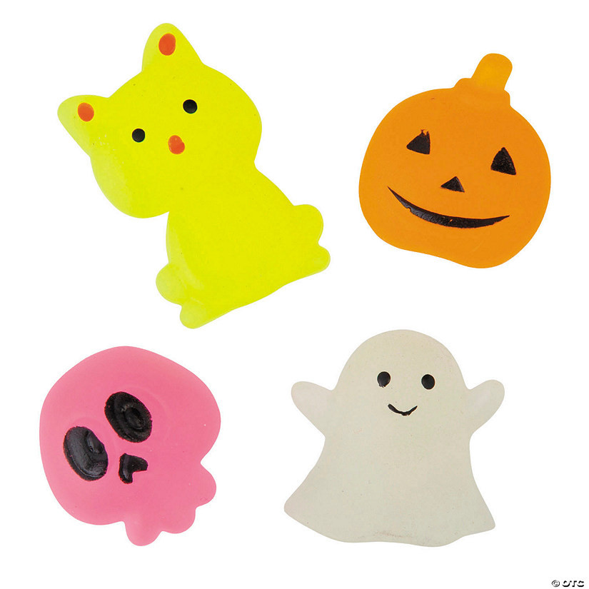 1 1/4" x 2" Mini Glow-in-the-Dark Halloween Mochi Squishies - 12 Pc. | Oriental Trading Company
