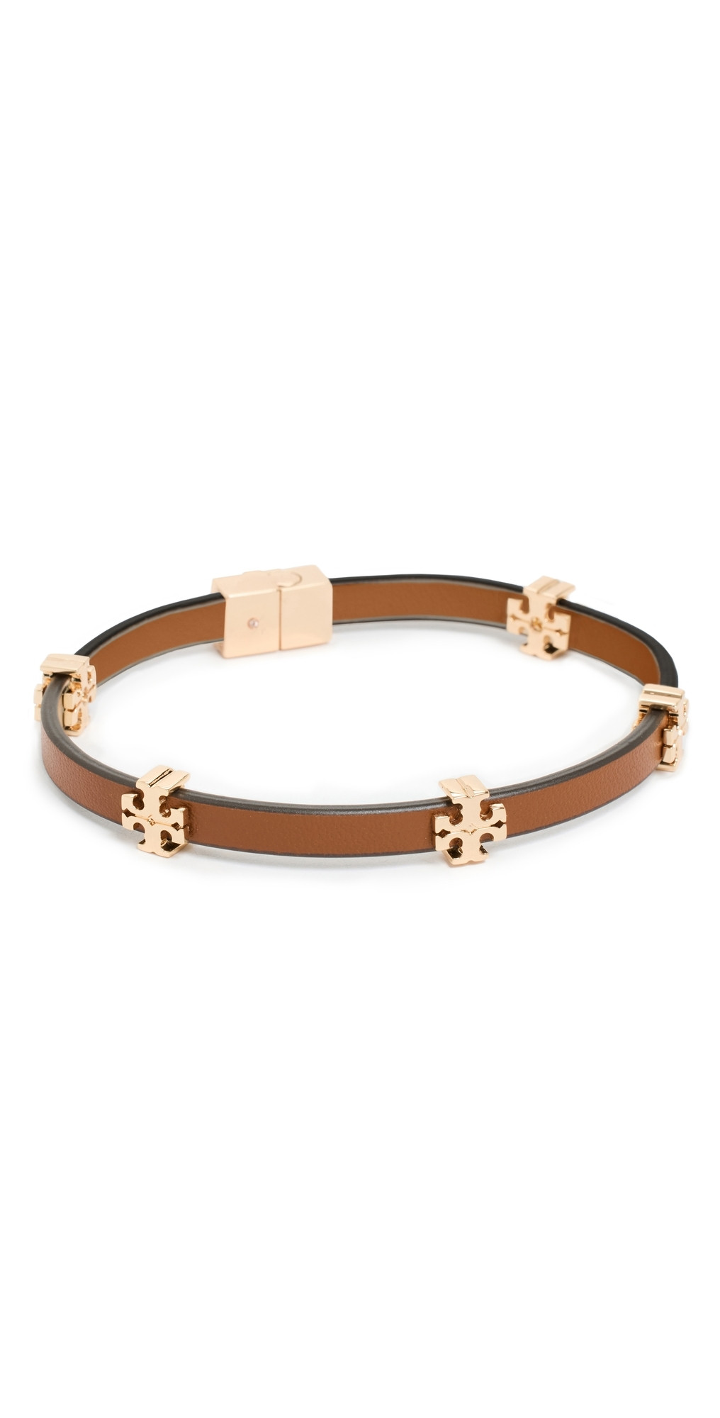 Tory Burch Icon Bio Bracelet Tory Gold/Classic Chestnut S/M | Shopbop