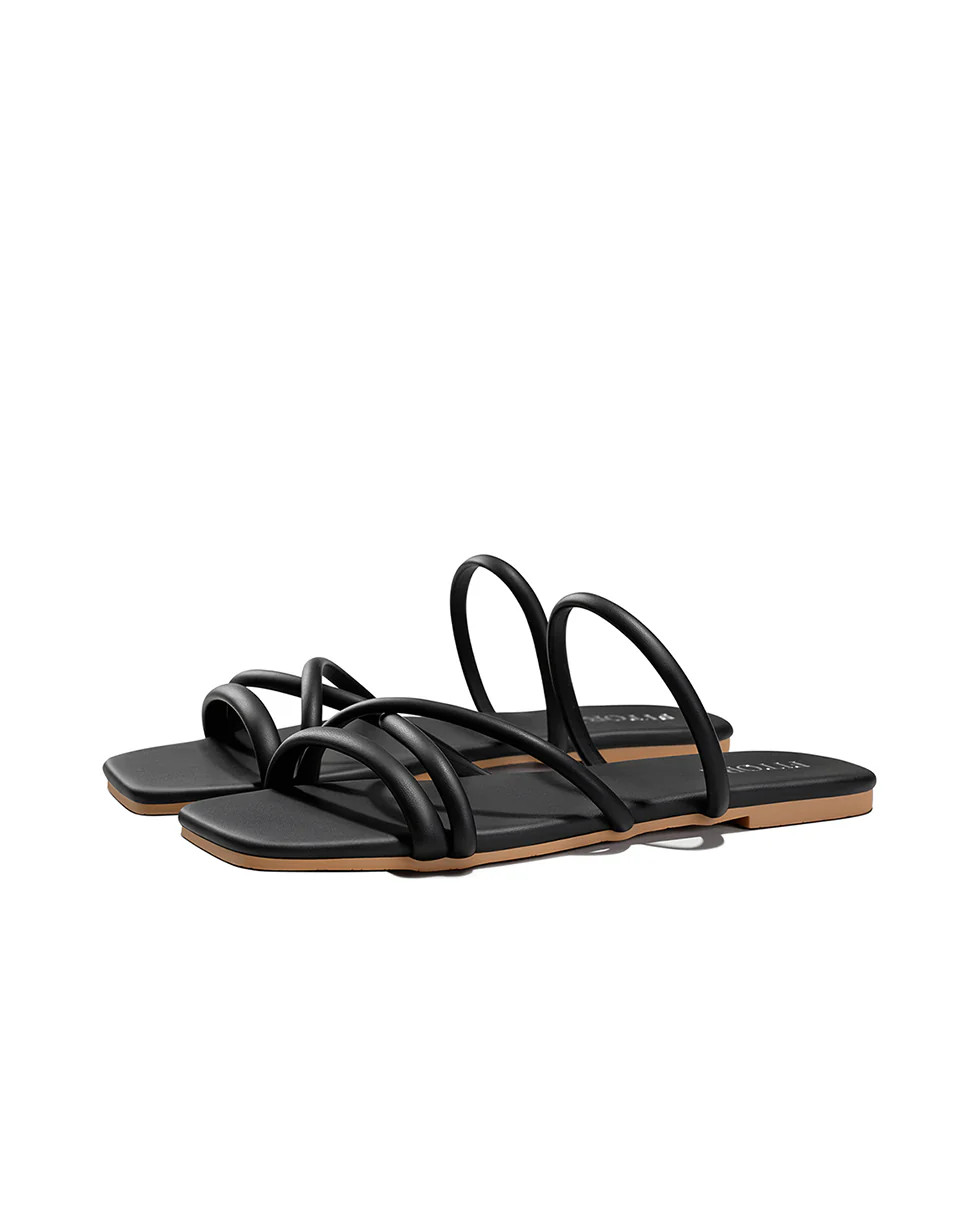 Alexis | Multi Strap Flat Slides | Fitory Footwear US