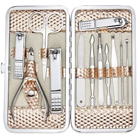 ZIZZON Professional Nail Care kit Manicure Grooming Set with Travel Case(Rose Gold) | Amazon (US)