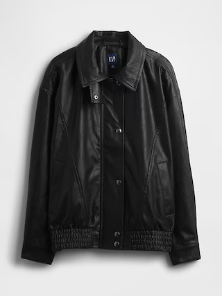 Oversized Vegan Leather Jacket | Gap (US)