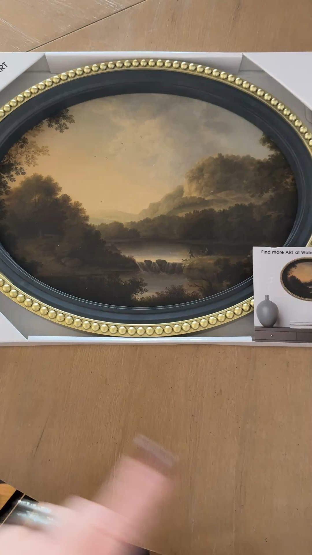 Affordable artwork 
Love the oval shape, textured landscape print and beaded detail on the frame 

#LTKSeasonal #LTKHome #LTKFindsUnder50