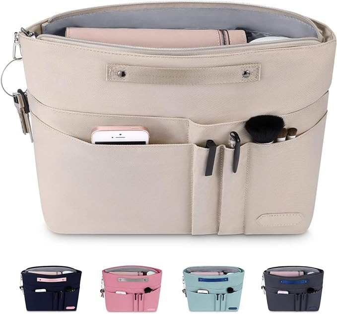 HyFanStr Bag Organizer for Handbags,Tote Bag Organizer Insert Zipper Bag for Women, Handbag Organ... | Amazon (UK)