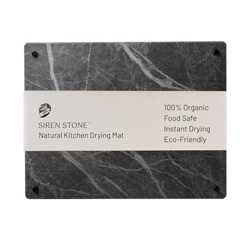 Natural Stone Dish Drying Mat 18" x 14", Slate Color - Diatomaceous Earth Kitchen Mat | Quick Dry... | Amazon (US)