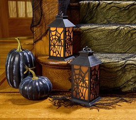 Spiderweb Light-Up Lanterns, Set of 2 | Pottery Barn Kids