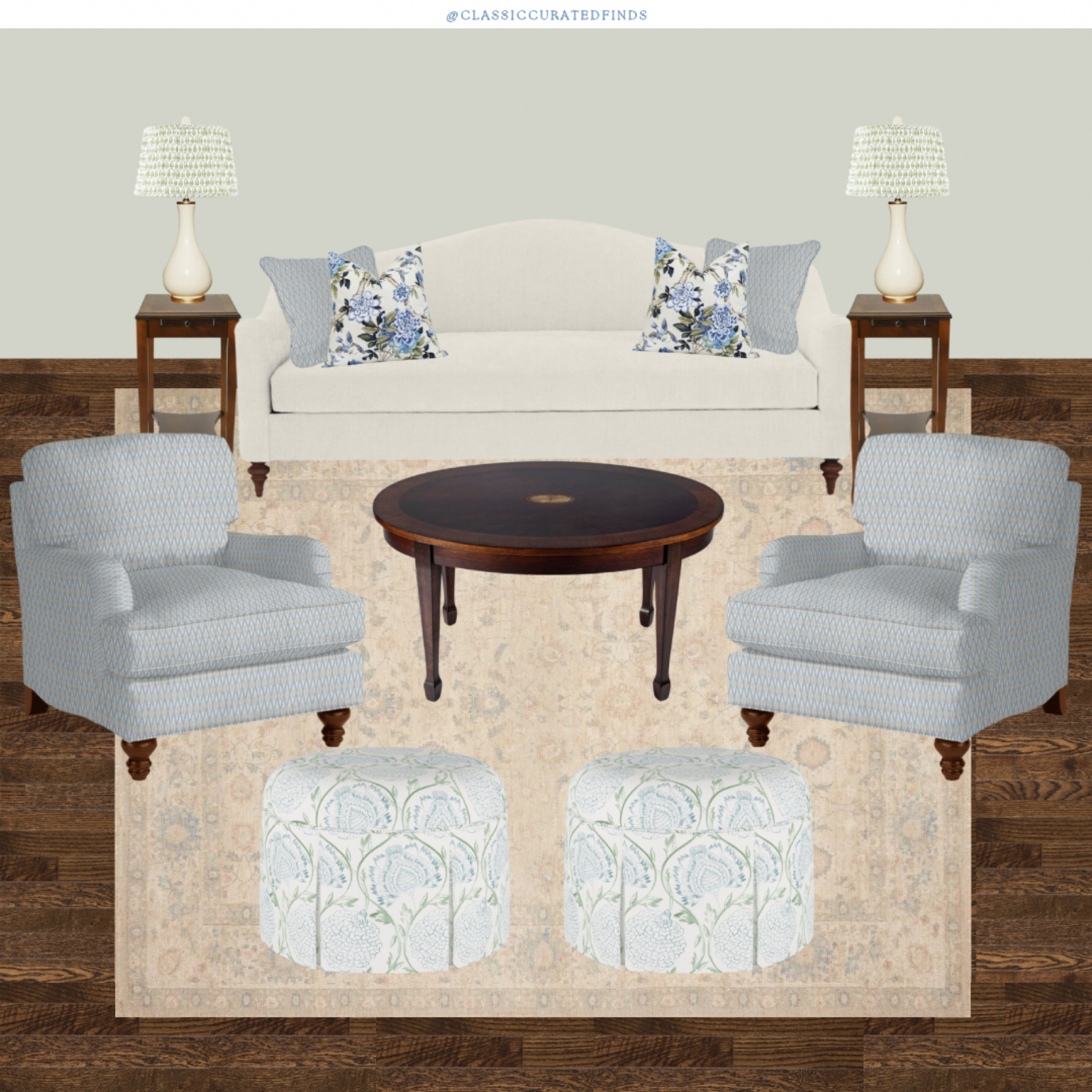 Classic blue and white living room🤍🩵

Home Decor, Grandmillennial, Traditional  Home, Sofa, Accent Chair, Ottoman, Coffee Table, Side Table, Rug

#LTKhome