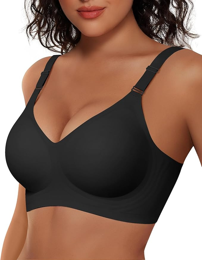 Vertvie Womens Wireless Bras No Underwire Push Up Bra Seamless Supportive Full Coverage Everyday ... | Amazon (US)