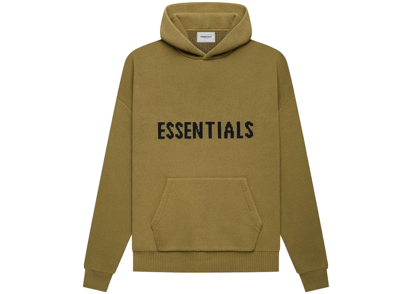 Fear of God Essentials Knit Pullover HoodieAmber | StockX