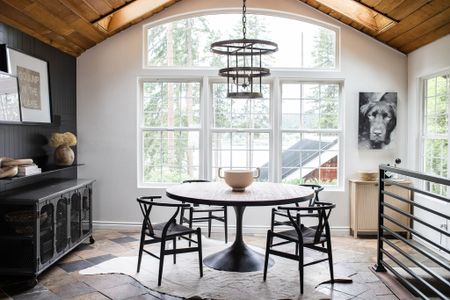 Dark and moody dining room vibes. 
Shop our dining rooms exact products here! 

Dining table 
Cowhide  rug
Wishbone chairs
Lulu and Georgia 
Pottery barn 
DIY
Organic modern 
Coffee table books 
Wood links
Faux florals 
Etsy 
Wood vase 

#LTKsalealert #LTKstyletip #LTKhome