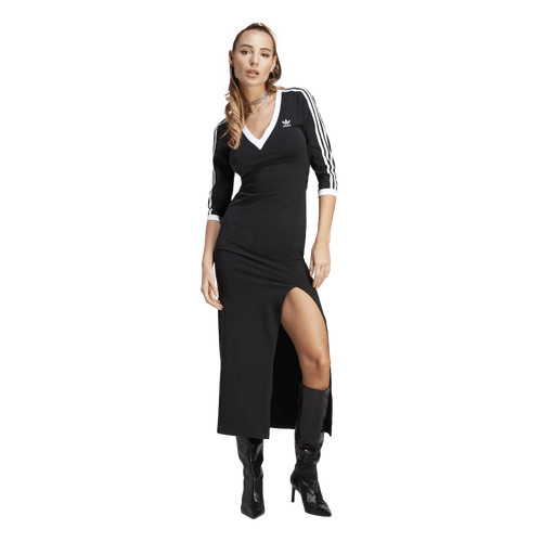 adidas Originals Womens adidas Originals Maxi Dress V-Neck - Womens Black/White Size XS | Foot Locker (US)