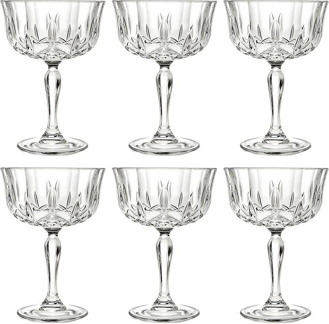 Barski Champagne Glasses - Flute - Saucer - Belle Coupe - Set of 6 Glasses - Glass - Beautifully ... | Amazon (US)