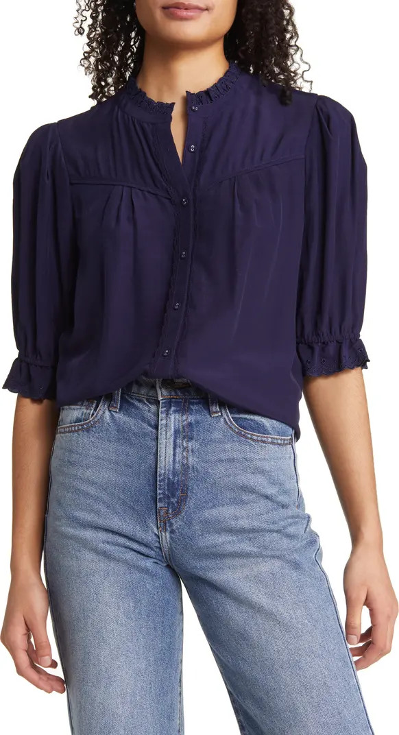 Wit & Wisdom Eyelet Accent Blouse | Nordstrom | Nordstrom