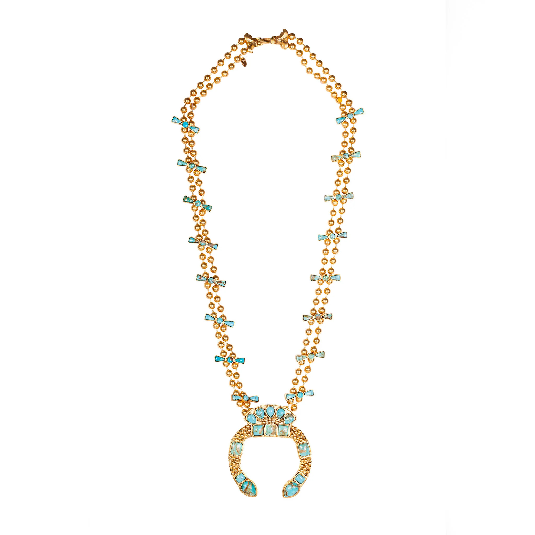 Turquoise Squash Blossom Necklace | Women's Necklaces | Christina Greene | Christina Greene 