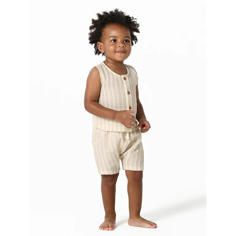 Modern Moments by Gerber Baby Boy Top and Short Outfit Set, 2 Piece, Sizes 0/3 Months-24 Months | Walmart (US)
