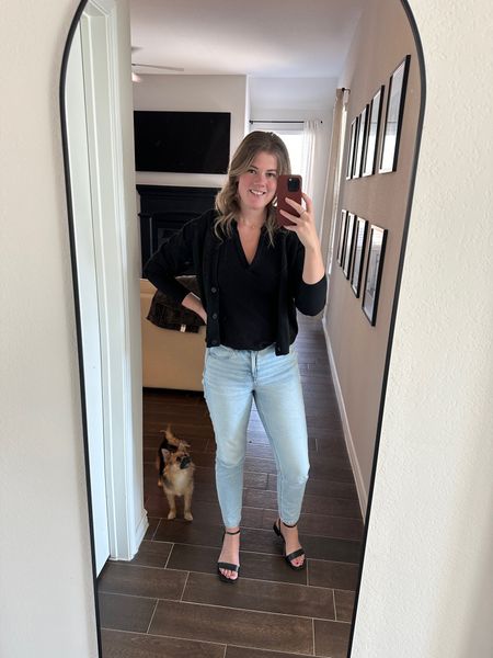 Casual Work Look, Casual Outfit Inspo, Black Cardigan, Mom Jeans, Capsule Wardrobe, Transitional Outfit 

#LTKxTarget #LTKfindsunder50 #LTKstyletip