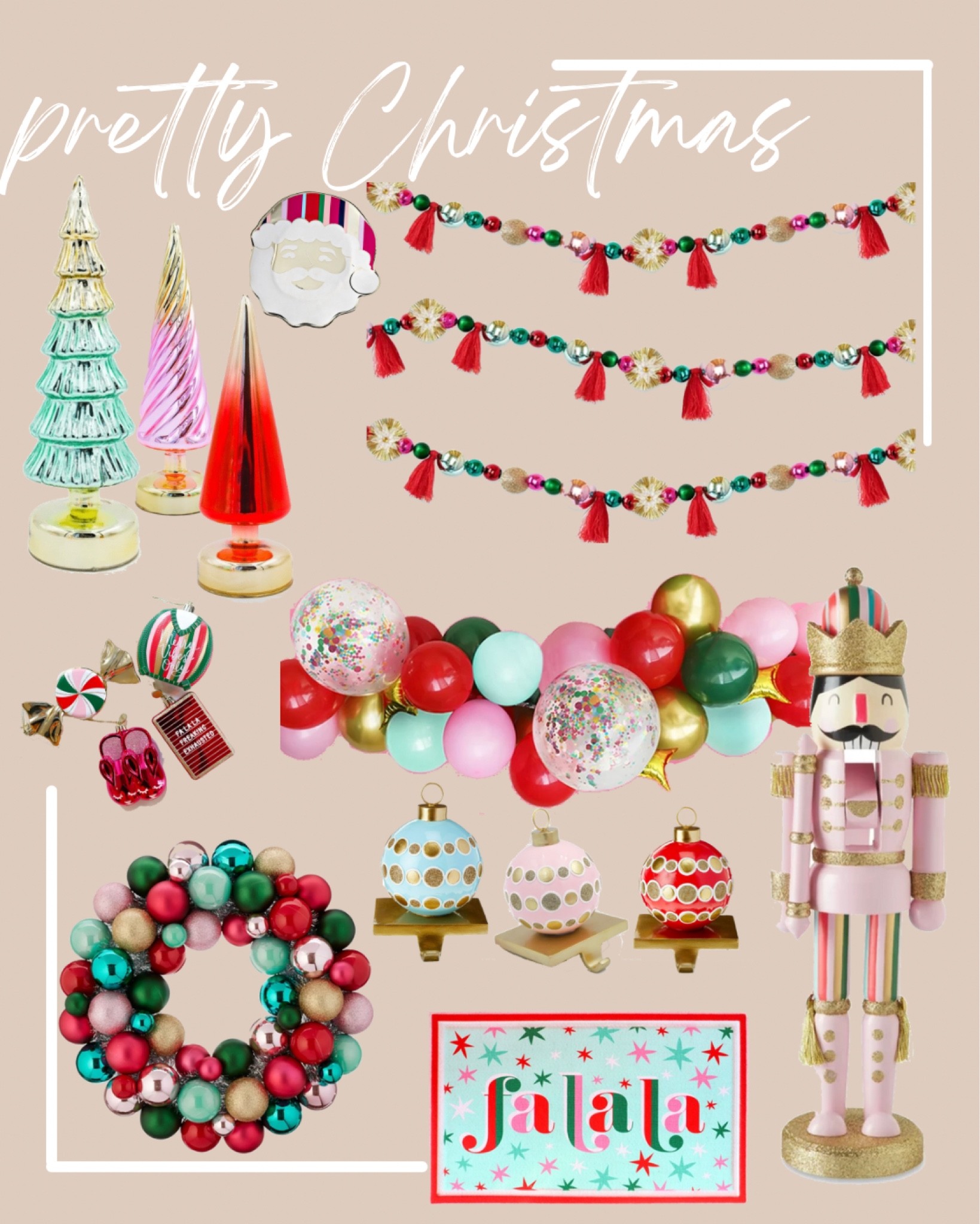 Pretty, colorful, pink Christmas decorations 

#LTKhome #LTKHoliday #LTKSeasonal
