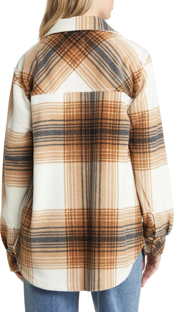 Plaid Polar Fleece Shacket | Nordstrom