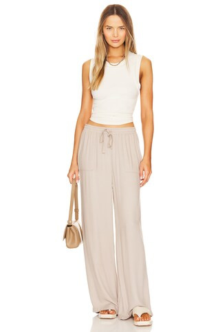 Bobi High Waist Pant in Tan from Revolve.com | Revolve Clothing (Global)
