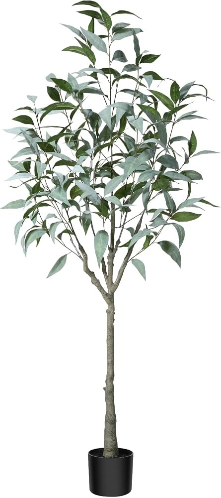 OAKRED Artificial Eucalyptus Tree 5FT Tall Fake Eucalyptus Plants Large Faux Trees Artificial Silk P | Amazon (US)