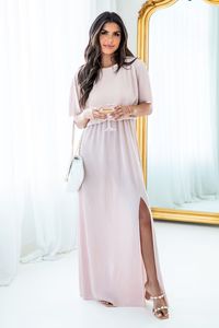 A Step Above Blush Pleated Short Sleeve Maxi Dress | Pink Lily
