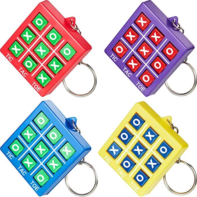 16 Pieces Tic Tac Toe Keychain Valentine's Day Durable Plastic Keyholders for Mini Backpack Clip ... | Amazon (US)