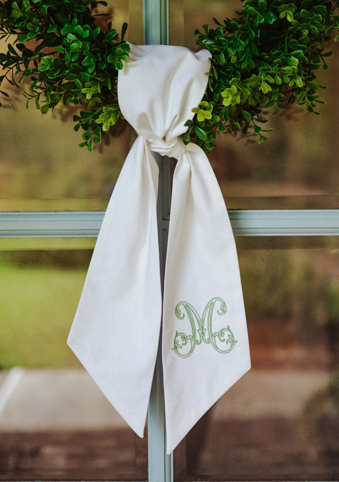 Monogram  Wreath Sash Summer Front Porch Door Decor Personalized Front Door Wreath Wedding Sash C... | Etsy (Global)